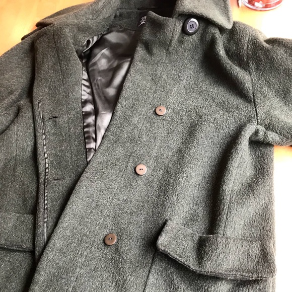 Vintage 70's Wool/Mohair Blend Coat in Dark Green - Picture 4 of 7